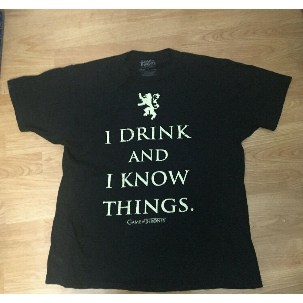 Game of Thrones Mens T Shirt Tee XL Black Cotton Tyrion Lannister Quote Official